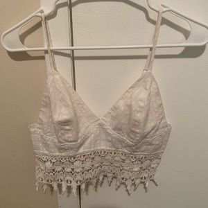 Lace bottomed crop top
